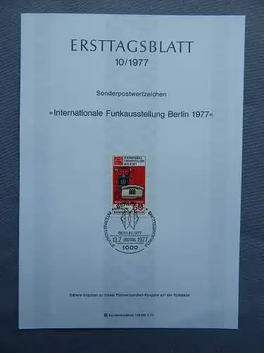 Deut. Lokala. ab 1945 Nur Hauptgebiet 1977 Ersttagsstempel