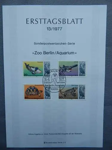 Deut. Lokala. ab 1945 Nur Hauptgebiet 1977 Ersttagsstempel