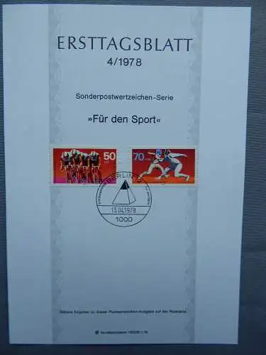 Deut. Lokala. ab 1945 Nur Hauptgebiet 1978 Ersttagsstempel