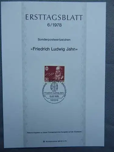 Deut. Lokala. ab 1945 Nur Hauptgebiet 1978 Ersttagsstempel
