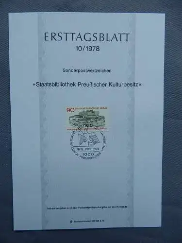 Deut. Lokala. ab 1945 Nur Hauptgebiet 1978 Ersttagsstempel