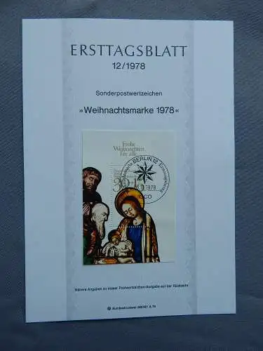 Deut. Lokala. ab 1945 Nur Hauptgebiet 1978 Ersttagsstempel