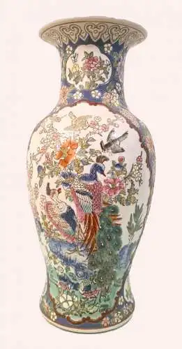 Asiatische - chinesische Porzellan Vase – ca. 1900 – Tongzhi-Marke – 48,5 cm groß, Sammlungs- und Dekorationsstück für Einrichtung oder als Solitär