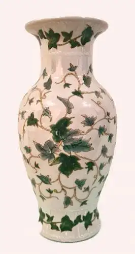 Elegante chinesische Porzellan Vase mit Efeuranken – 31 cm groß, asiatische stilvolle Dekoration, Tongzhi-Periode der Großen Qing-Dynastie 