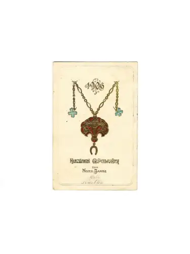 AK, Neujahr, Prägekarte, Herzlichen Glückwunsch zum Neuen Jahre, 1906,