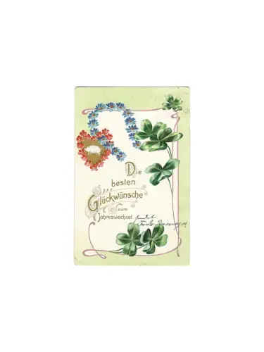 AK, Neujahr, Prägekarte, Die besten Glückwünsche zum … , 01.01.1907,