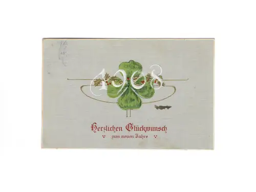 AK, Neujahr, Prägekarte, Herzlichen Glückwunsch zum Neuen Jahre, 1908,