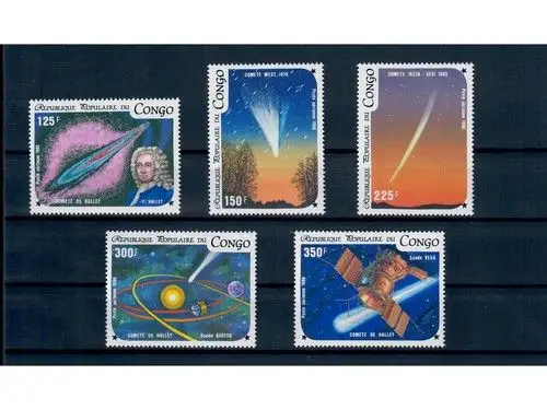 Kongo-Brazzaville, MiNr. 397-400 **, Halley’s Comet, Halleyscher Komet