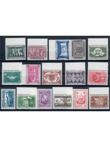 Belgien, Posten 6, postfrisch, komplette Sätze u. Marken, Michel über 25,- Euro
