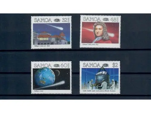 Samoa, MiNr. 586-589 **, postfrisch, Halley’s Comet, Halleyscher Komet