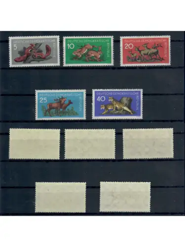 DDR, MiNr. 737-741 postfrisch, Waldtiere