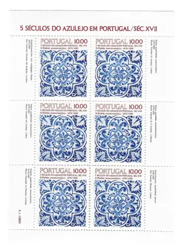 Portugal, 3 x KB (6 Marken) MiNr. 1568, 1576, 1582 **, 500 Jahre Azulejos