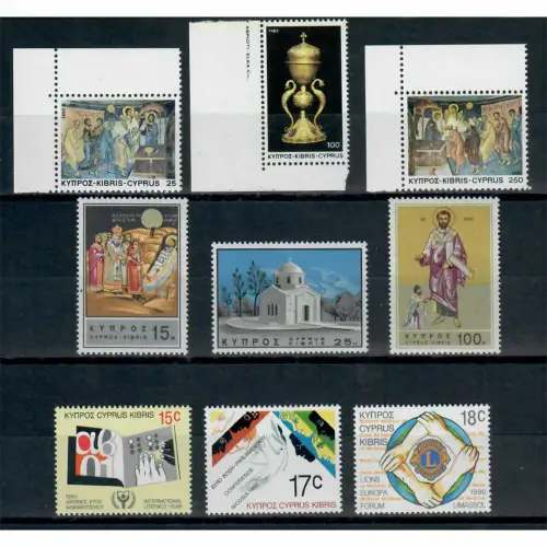 Zypern MiNr. 265-267, 575-577, 745-747, postfrisch