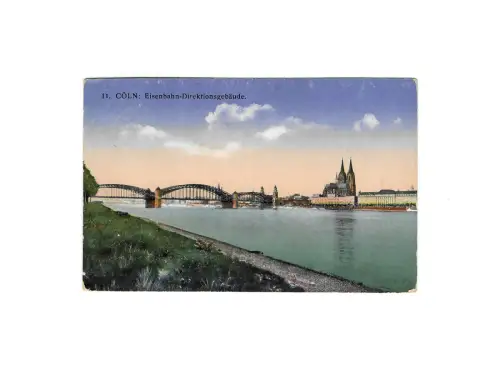 11. Cöln: Eisenbahn-Direktionsgebäude, gebraucht, Feldpost, Jahr 1916