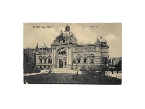 Gruss aus Düren, Museum, gebraucht, gelaufen, Jahr 1912