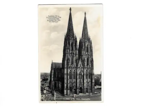 Köln a. Rh. Dom, Westseite, gebraucht, gelaufen Jahr 1935