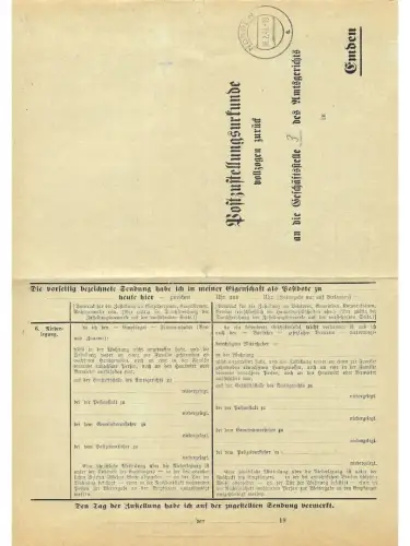 Landpoststempel Hagerwilde über Norden auf PZU vom 1.2.40