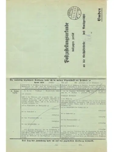 Landpoststempel Halbemond über Norden auf PZU vom 19.2.36