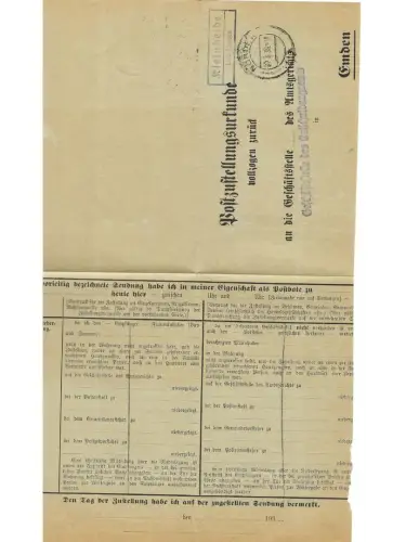 Landpoststempel Kleinheide über Norden auf PZU vom 27.3.39