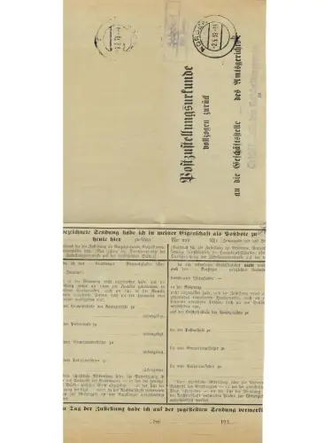Landpoststempel Holzdorf über Norden auf PZU vom 2.5.39