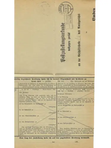 Landpoststempel Nadörst über Norden auf PZU vom 7.1.43