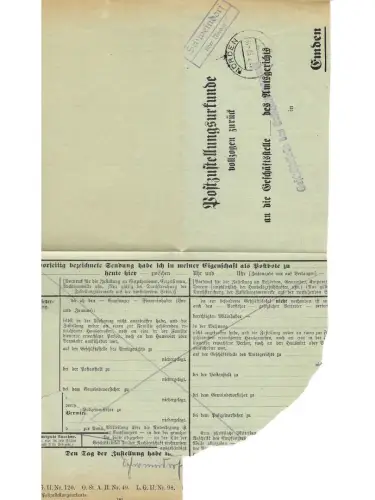 Landpoststempel Schweindorf über Norden auf PZU vom 11.7.38