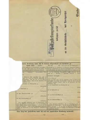 Landpoststempel Westerbur über Norden auf PZU vom 7.12.38