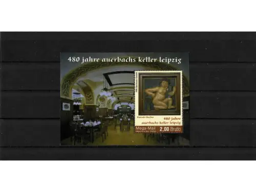 Privatpost PIN Sachsen, auerbachs keller leipzig, Block, nasskleb.