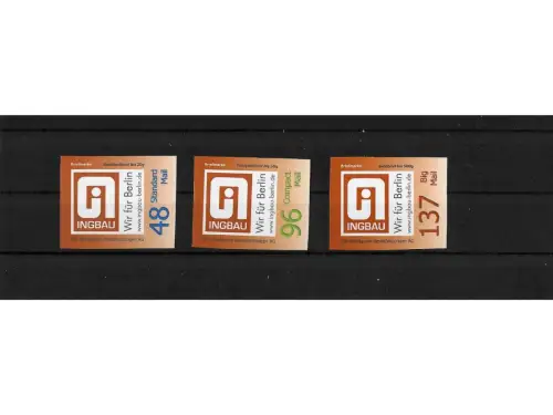 Privatpost PIN AG, ingbau-berlin, 3 Werte, selbstkleb. (BLO3299)