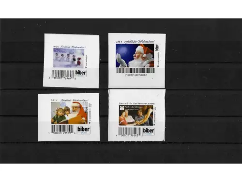 Privatpost biber post, verschiedene Motive, 4 Werte, selbstkleb.