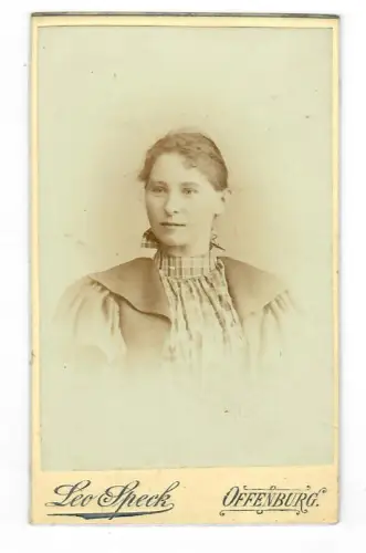 CdV Foto Portrait, schöne junge Frau, Leo Speck Offenburg, 6014