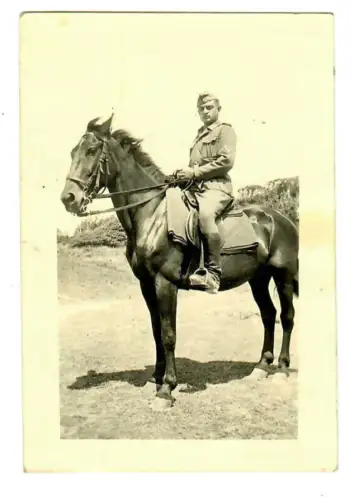 WW2, 2. WK, Spanien Kavallerie, Foto Soldat auf Pferd, 6030