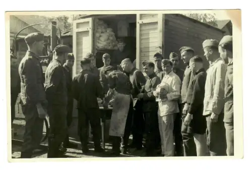 WW2, 2. WK, Foto, Wehrmacht Russland, Soldaten Gruppe, Materialwagen, 11981