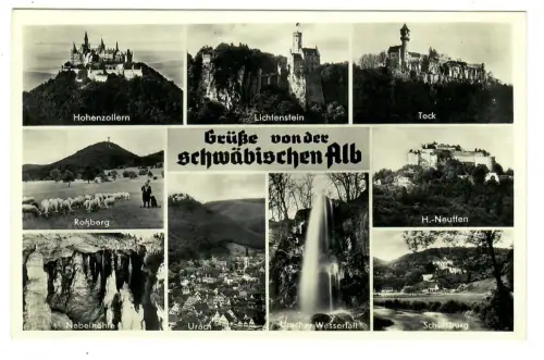 AK Schwäbische Alp, Teck, Urach, Hohenzollern, Schülzburg, Roßberg, 10638