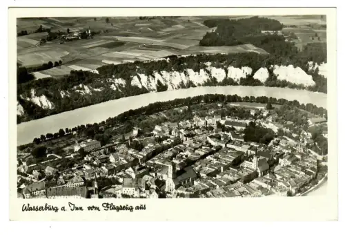 AK Wasserburg am Inn, Panorama, vom Flugzeug aus, 10628