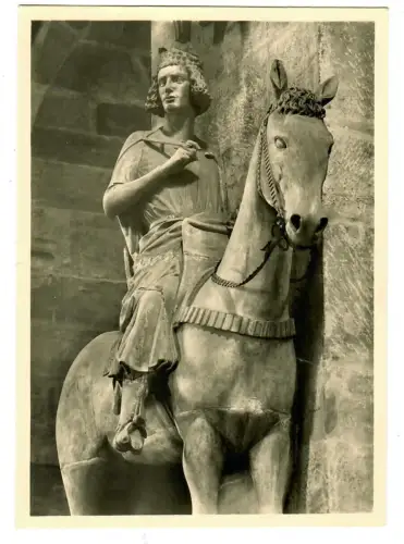 AK Bamberg, Dom "Der Reiter", Weltkunstkarte,  10875