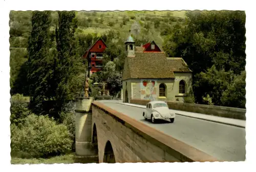 AK Bad Mergentheim, Wolfgangsbrücke mit Kapelle, 11356