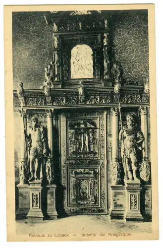 AK Lübeck, Rathaus, Innentür der Kriegsstube, 11243
