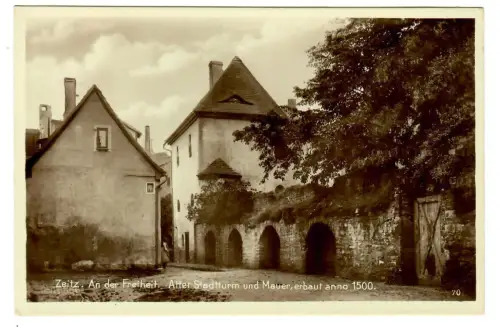 AK Zeitz, An der Freihet , Alter Stadtturm und Mauer, 11152