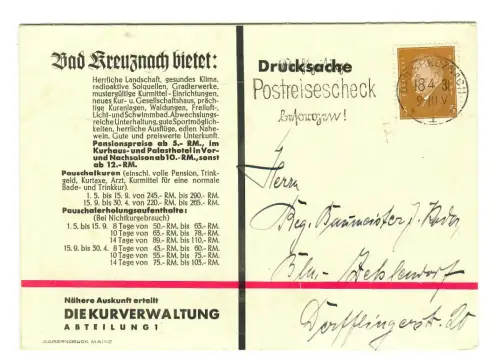 Ganzstück AK, Bestellkarte, Bad Kreuznach Kurverwaltung, Doppelkarte, 11982