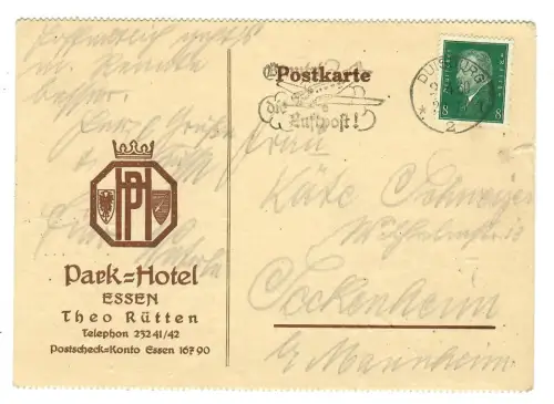 Ganzstück AK, Essen, Parkhotel , 11987