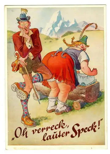 AK Humor, Pärchen in Tracht, Bayern, 12058