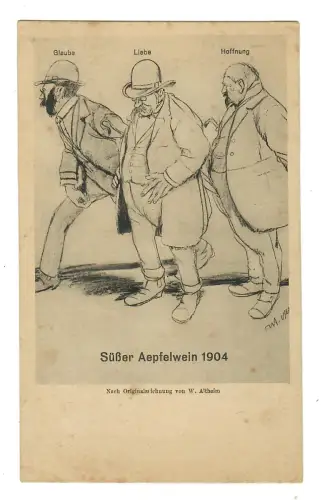 AK Humor, Süßer Aepfelwein 1904, Eschersheim Wirtschaft zum Bahnhof, 12069