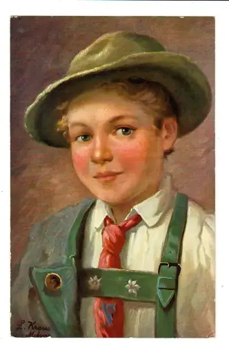 AK Junge in Tracht mit Hut, Bayern, 12073