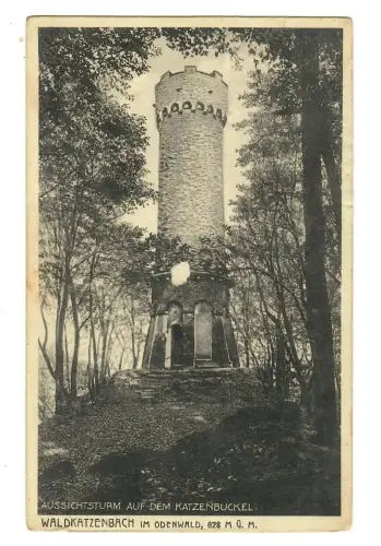 AK Waldkatzenbach, Aussichtsturm auf dem Katzenbuckel, 11695