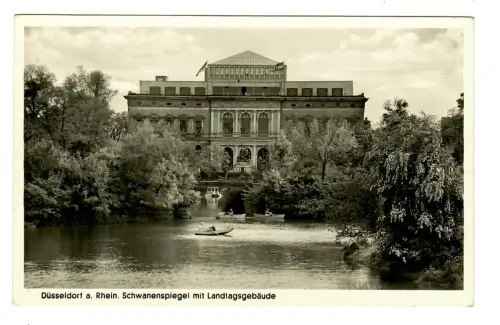 AK Düsseldorf, Schwanenspiegel mit Landtagsgebäude, 11473