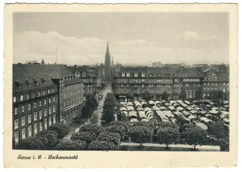 AK Herne, Wochenmarkt, 11001