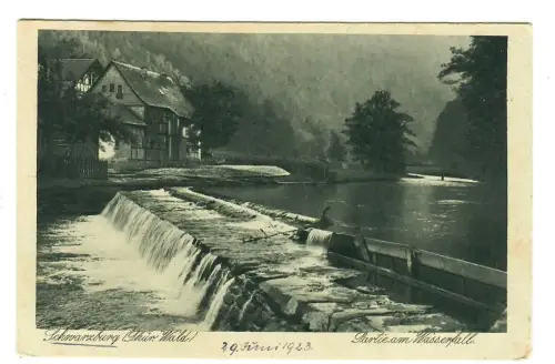 AK Schwarzburg. Partie am Wasserfall, 11696