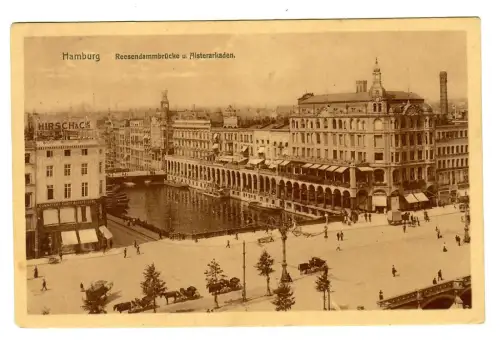 AK Hamburg, Reesendammbrücke und Alsterarkaden, 11460