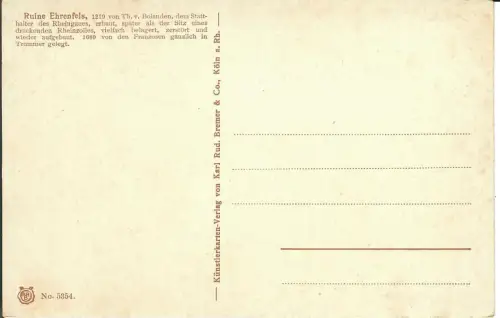 AK Rüdesheim, Ruine Ehrenfels, 11051